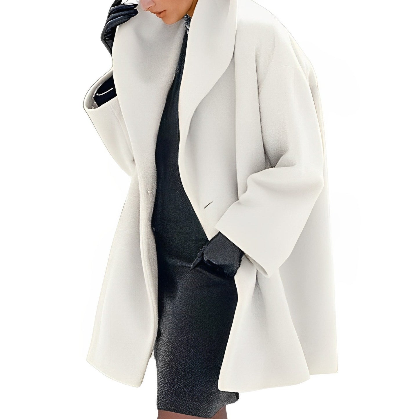 Gaëlle | Veste d’hiver femme chaude à coupe ample et couleur unie