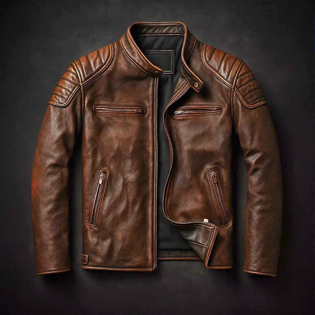 Veste Biker Homme en Cuir | Style Audacieux & Intemporel