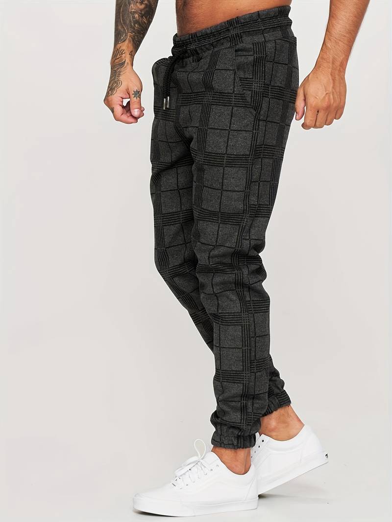Leonard | Pantalon Homme Jogging à Carreaux avec Taille à Cordon