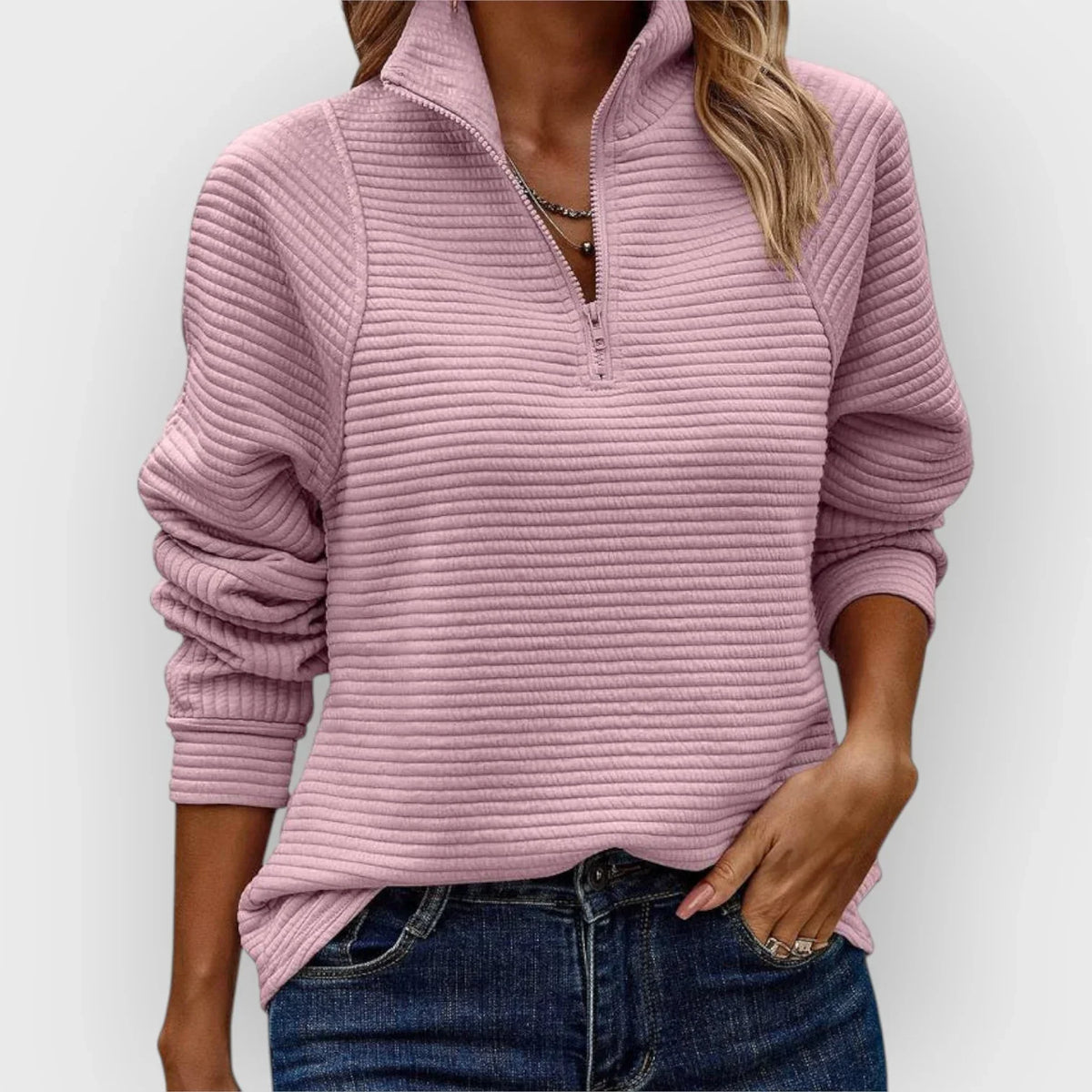 Pull Femme Klara Col Zippé | Chaleur et Style Casual Hivernal