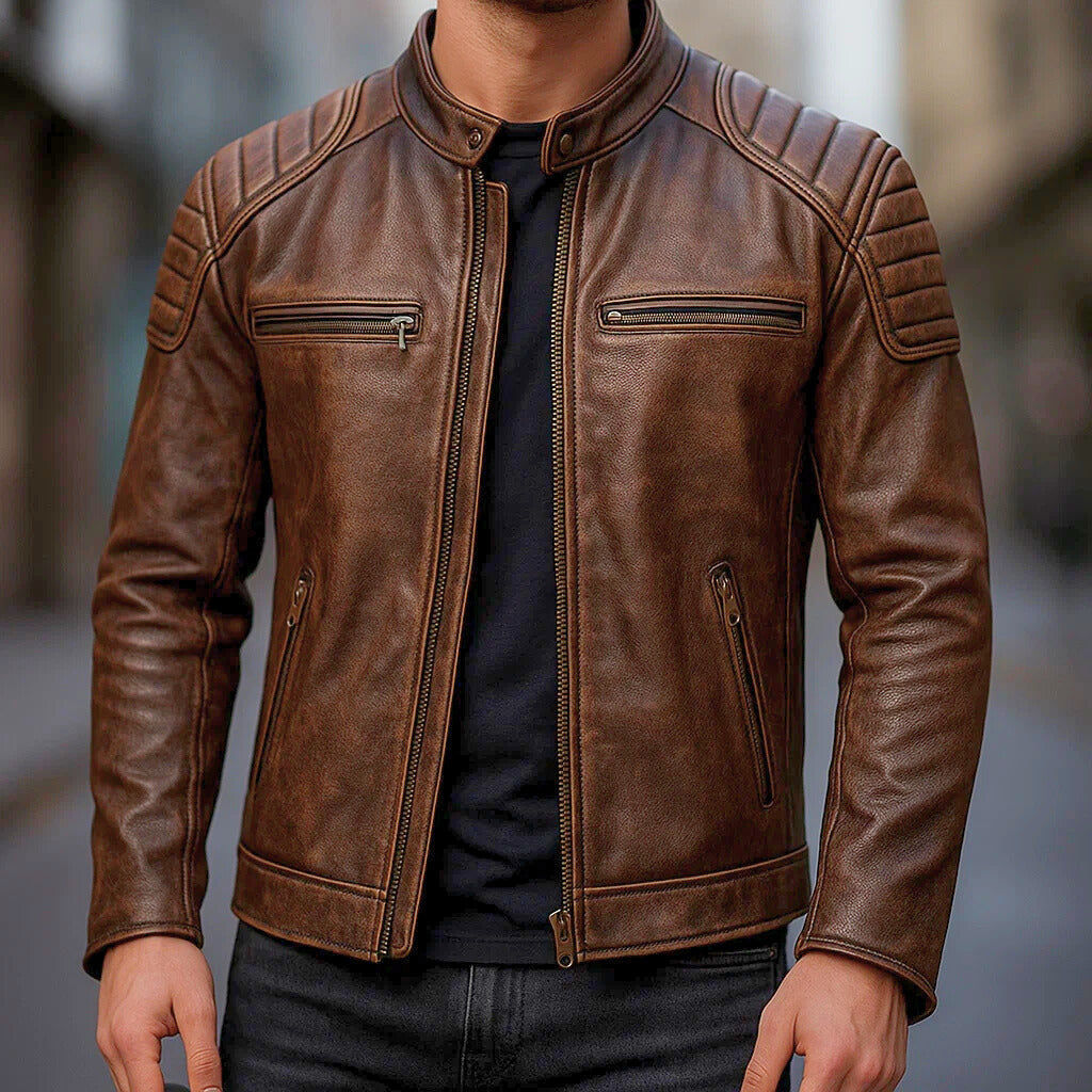 Veste Biker Homme en Cuir | Style Audacieux & Intemporel