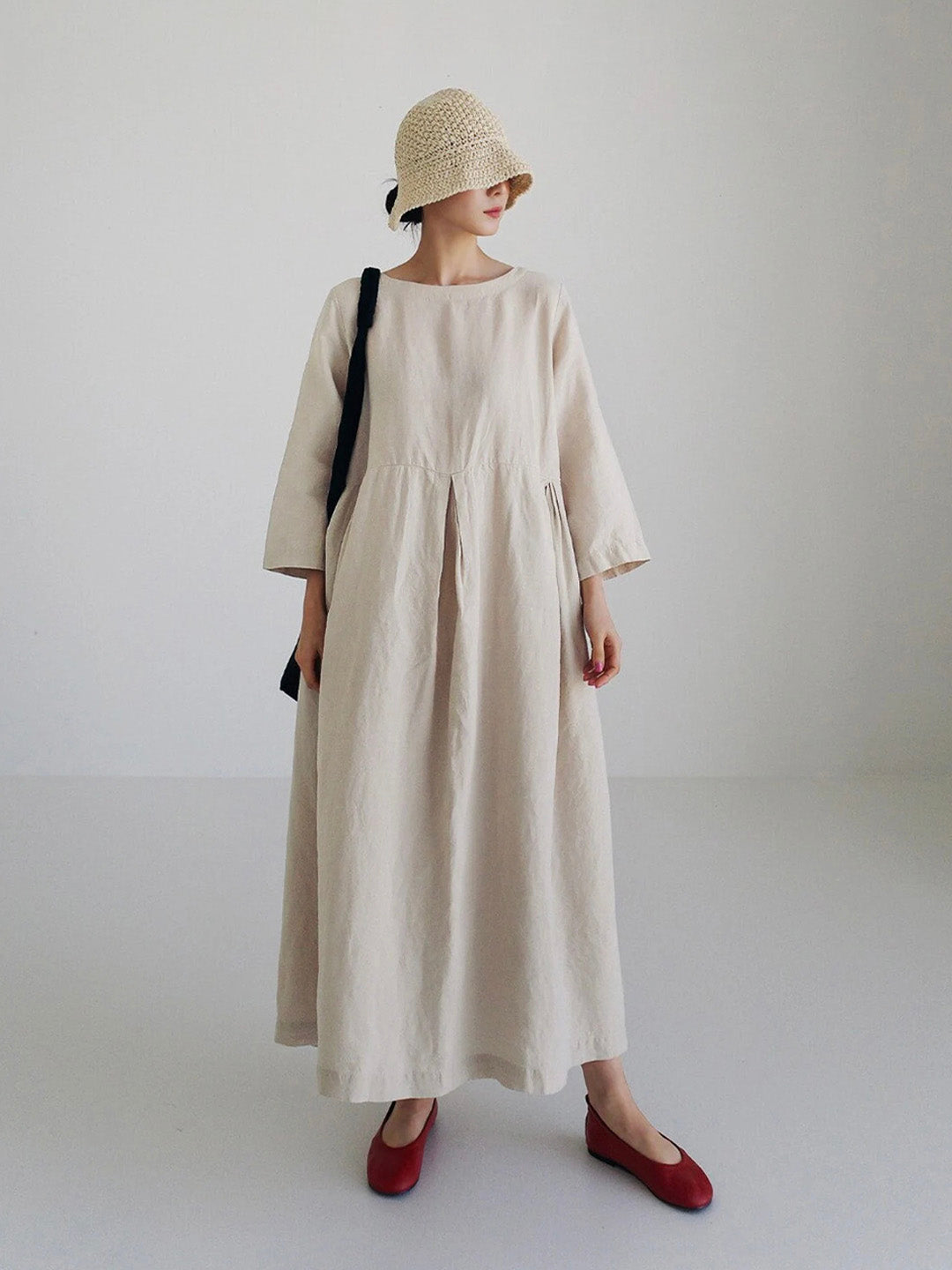 Capucine | Robe Longue Décontractée en Lin avec Poches pour un Style Chic et Aéré