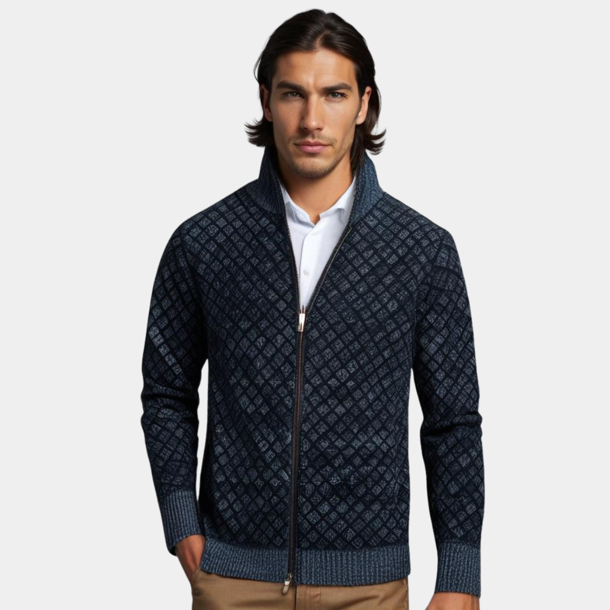 Cardigan Homme Structuré | Col Montant et Confort Hivernal