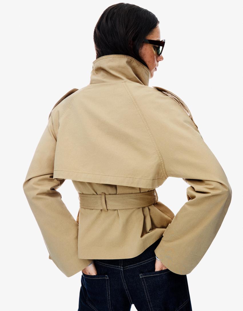 Short Trench Coat Femme | Manteau Chic à Ceinture pour le Printemps