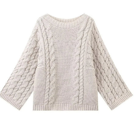 Coralie | Pull Femme Oversize en Maille Épais à Col Montant