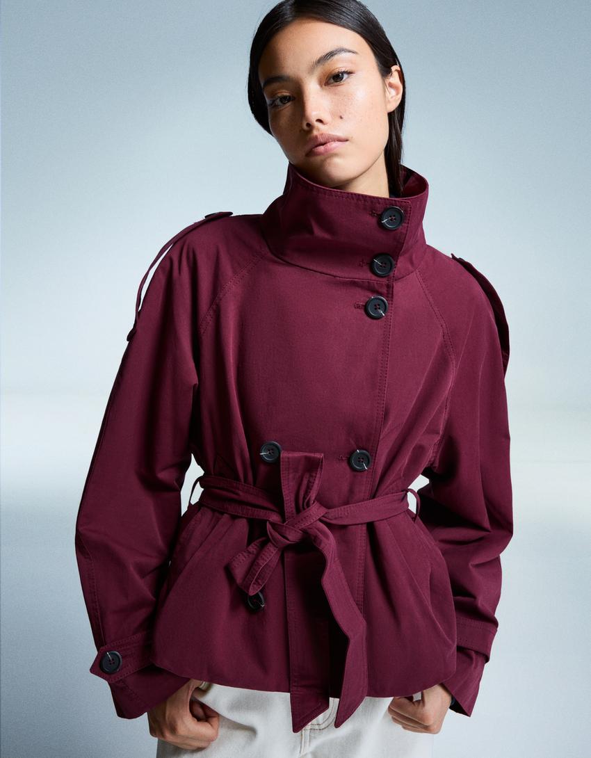Short Trench Coat Femme | Manteau Chic à Ceinture pour le Printemps