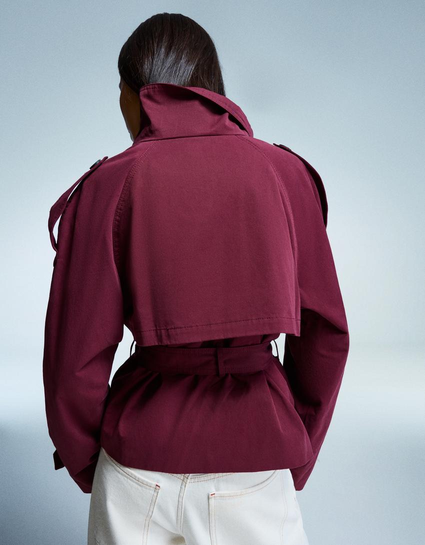 Short Trench Coat Femme | Manteau Chic à Ceinture pour le Printemps