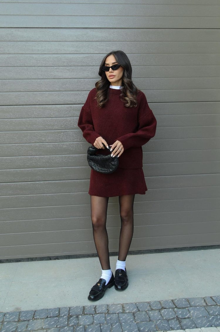 Cozy Knit Set Femme | Pull & Mini-jupe Moderne