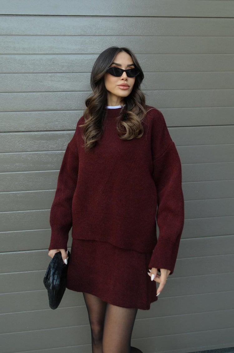 Cozy Knit Set Femme | Pull & Mini-jupe Moderne