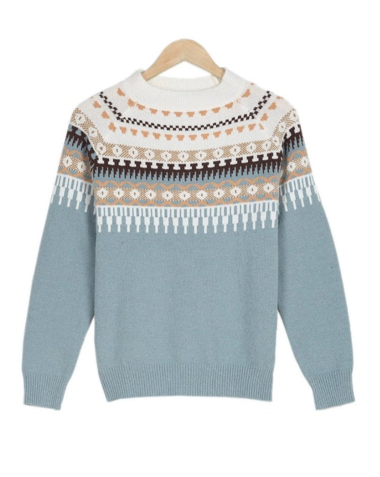 Paulette | Pull Tricot Scandinave Femme, Motifs Hivernaux Doux et Confortables