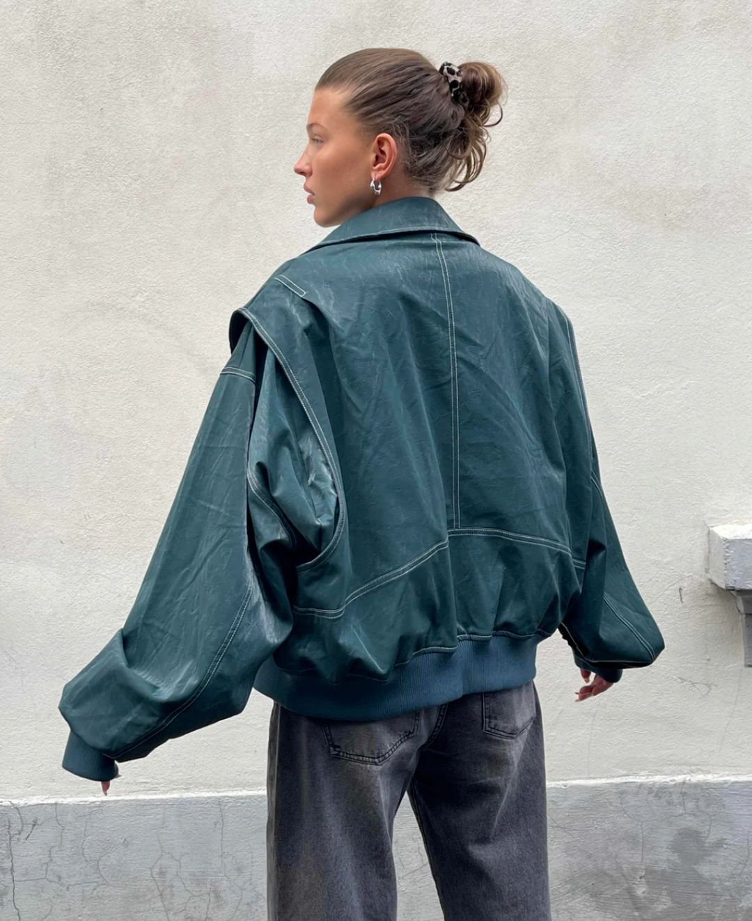 Sylviane | Veste Oversize Streetwear Zippée avec Col à Revers pour Femmes