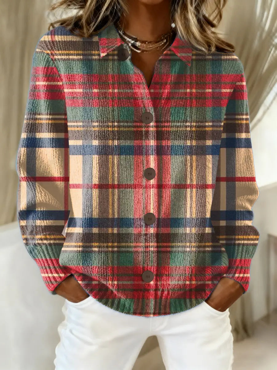 Chemise en flanelle femme | Chemise chaude à carreaux intemporels pour les journées fraîches