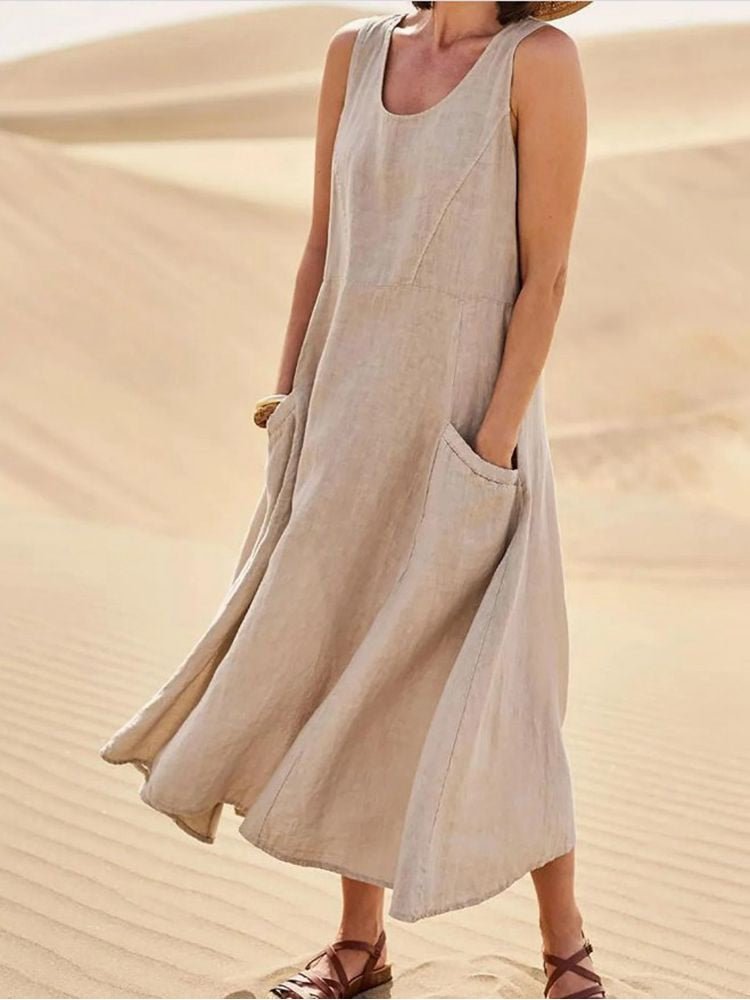 Robe fluide à coupe décontractée avec poches – Légère, confortable & estivale