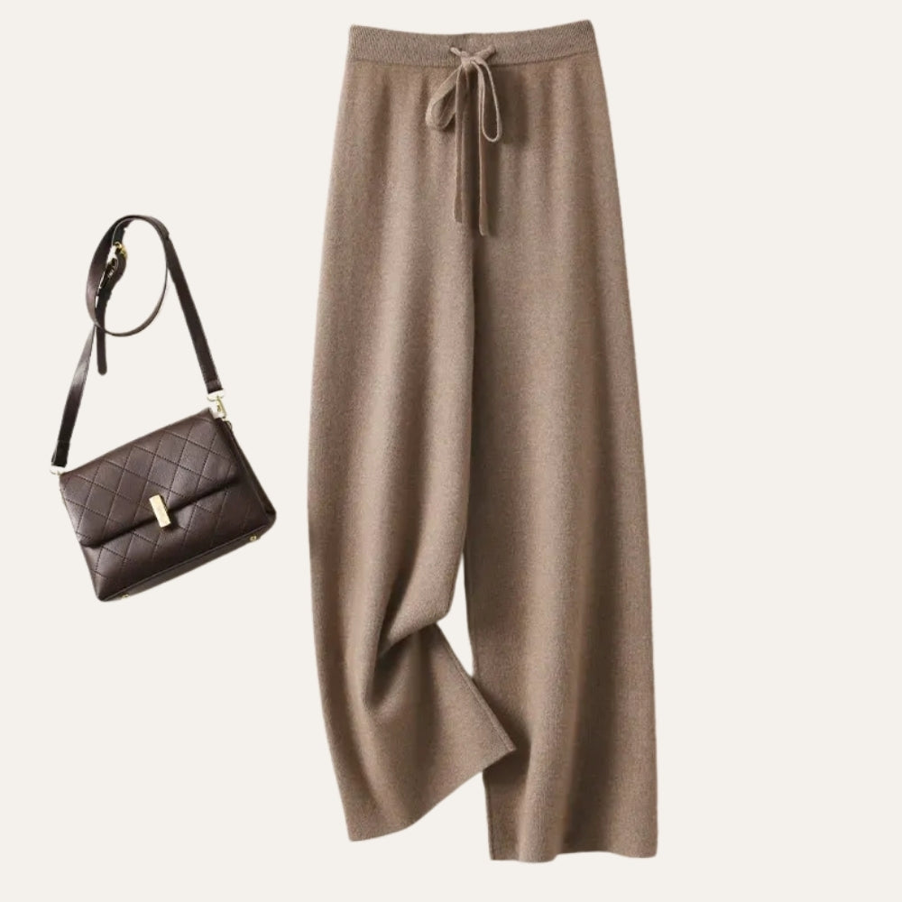 Pantalon Femme Large en Laine Mérinos – Confort Chaleureux au Style Minimaliste