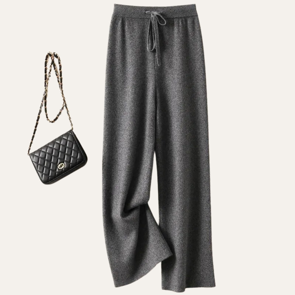 Pantalon Femme Large en Laine Mérinos – Confort Chaleureux au Style Minimaliste