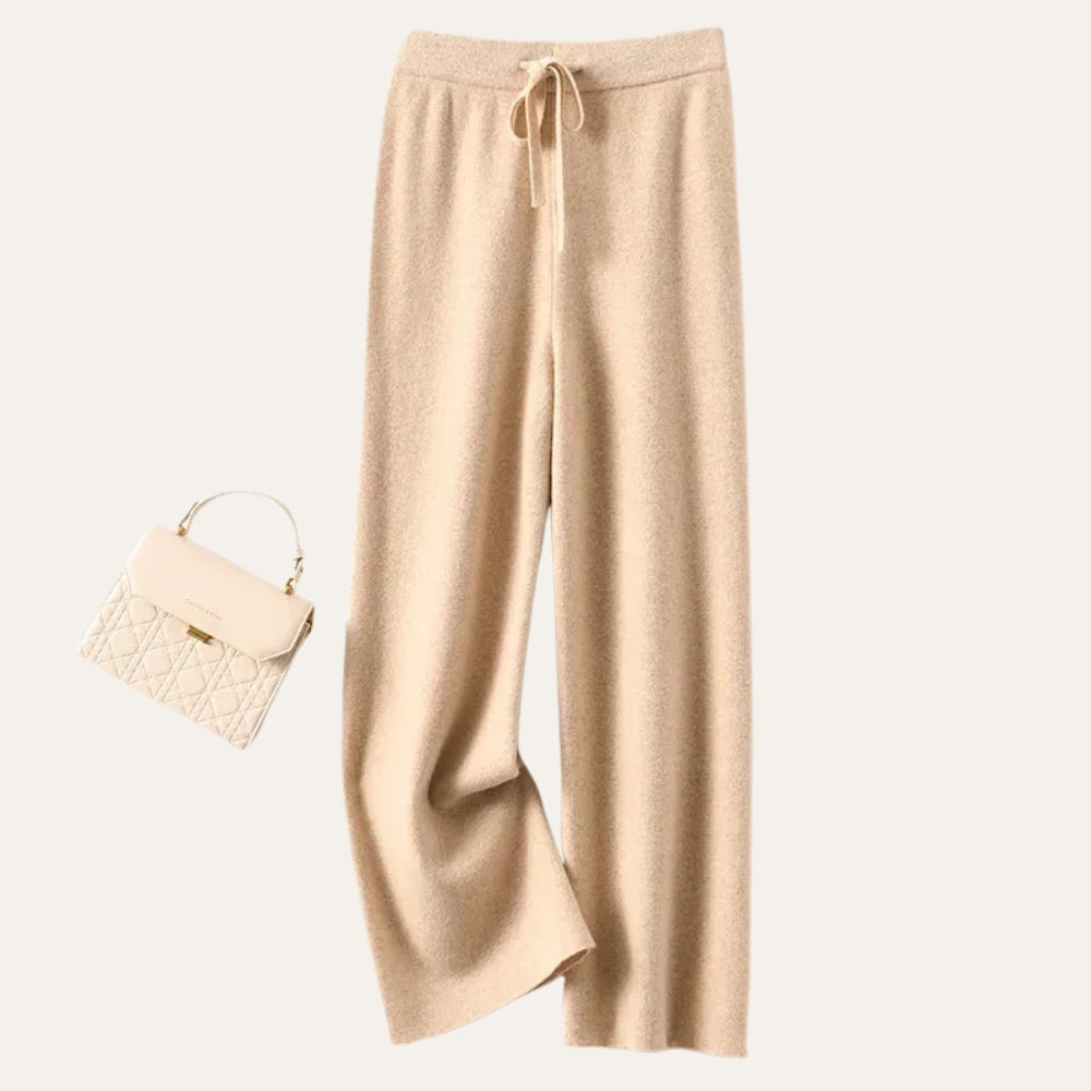 Pantalon Femme Large en Laine Mérinos – Confort Chaleureux au Style Minimaliste