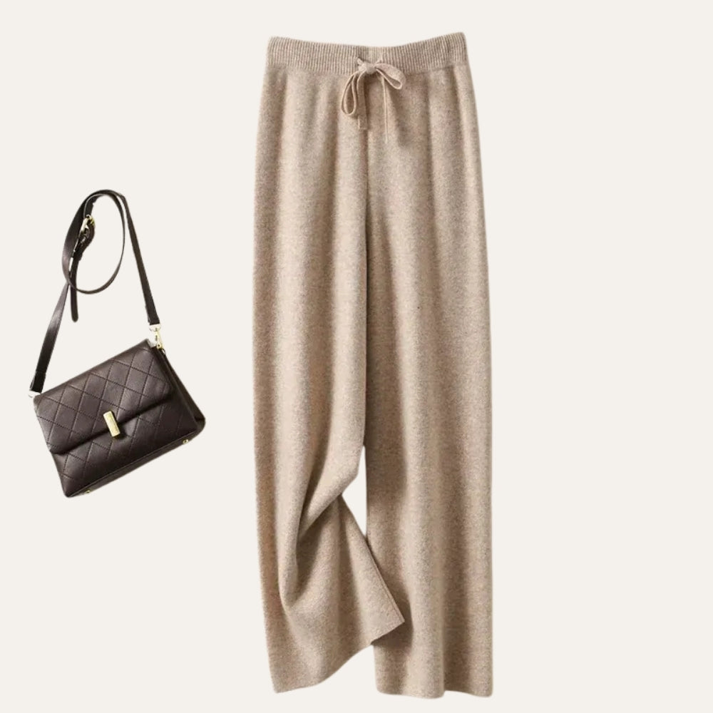 Pantalon Femme Large en Laine Mérinos – Confort Chaleureux au Style Minimaliste