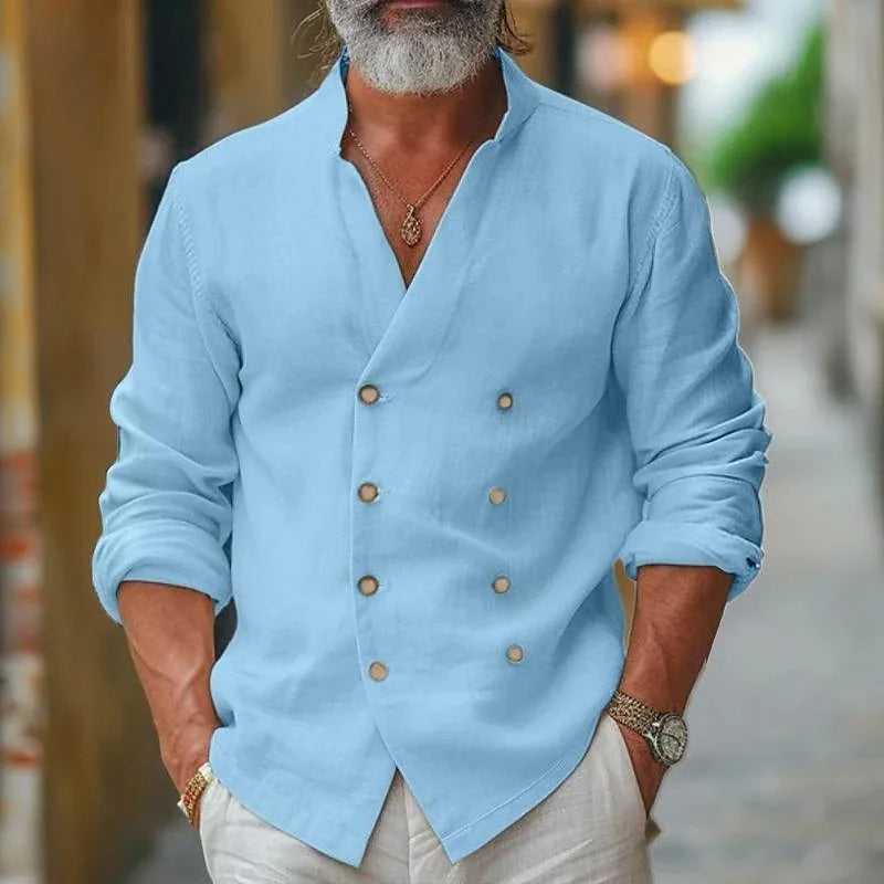 Chemise Homme à Col V Moderne – Élégance & Style Contemporain