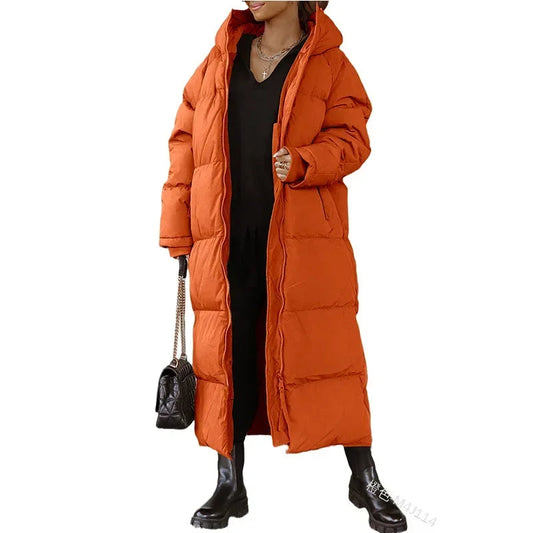 Françoise | Manteau long d’hiver femme matelassé à fermeture zippée