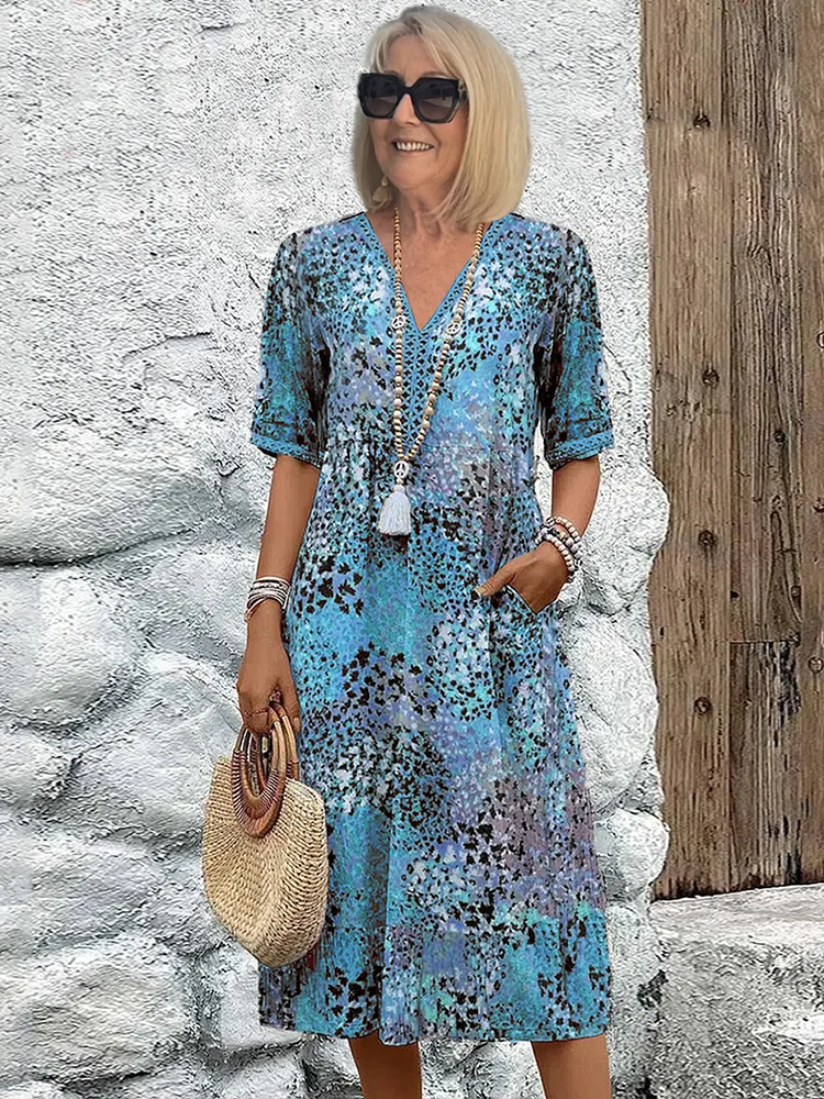 Robe Midi Fleurie Élégante – Charme Féminin & Style Moderne