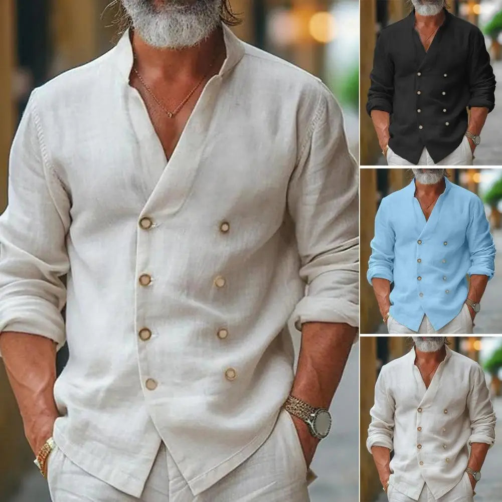Chemise Homme à Col V Moderne – Élégance & Style Contemporain