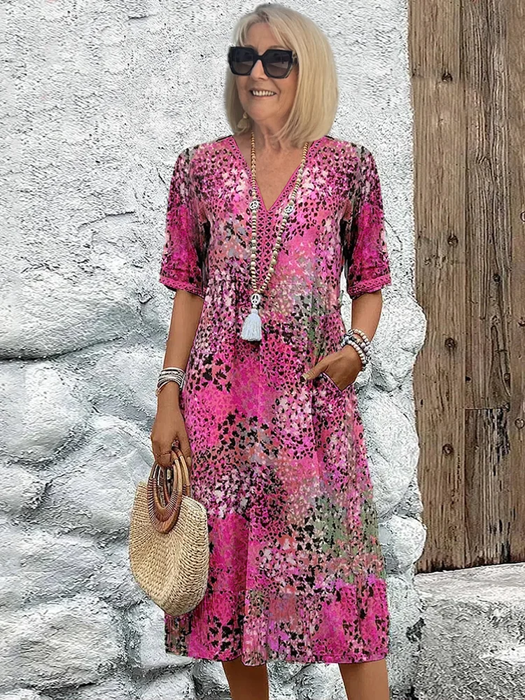 Robe Midi Fleurie Élégante – Charme Féminin & Style Moderne
