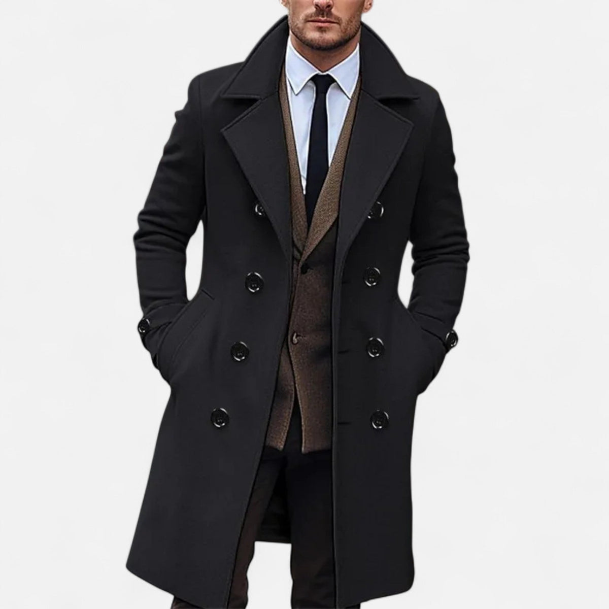 Manteau Homme Structuré à Revers Classique – Élégant, Confortable & Polyvalent