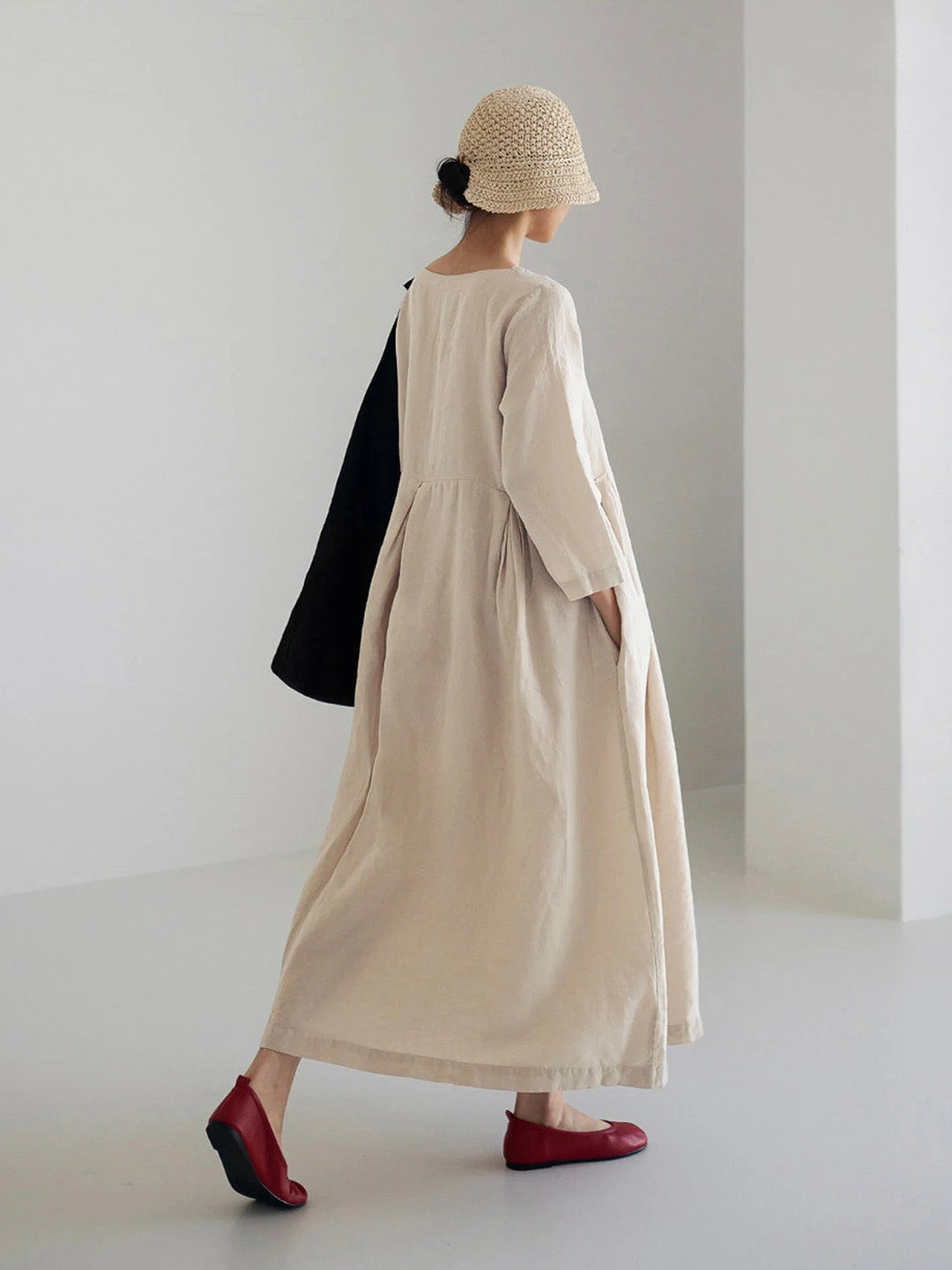 Capucine | Robe Longue Décontractée en Lin avec Poches pour un Style Chic et Aéré