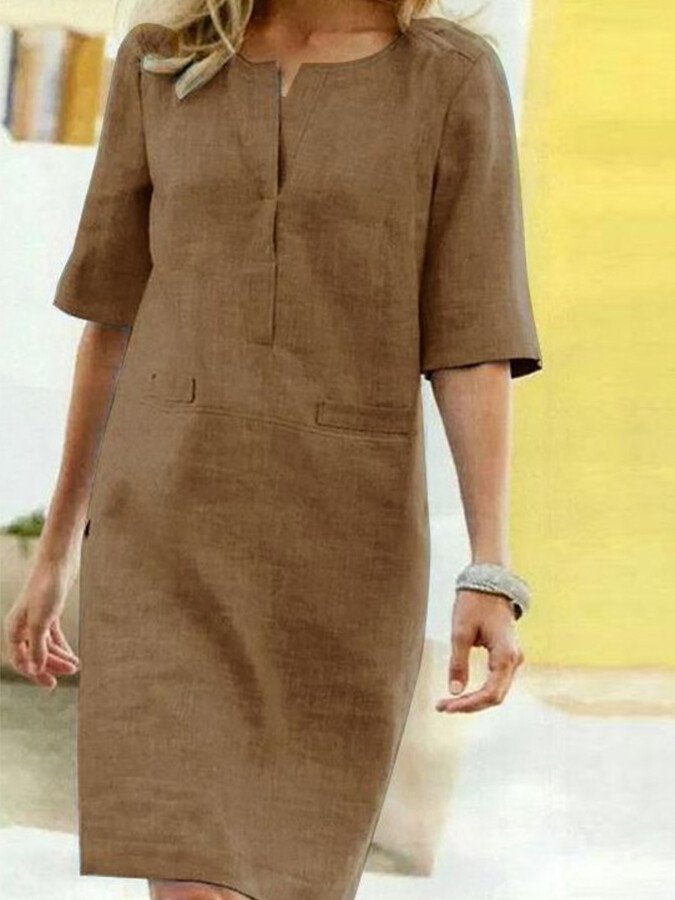 Robe Décontractée en Coton et Lin – Élégance Légère au Quotidien