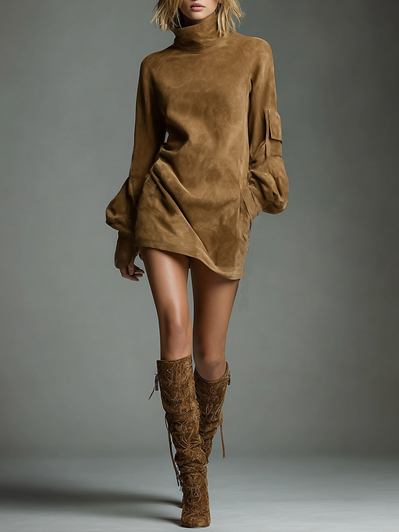 Robe Mini Col Montant Femme | Élégance Moderne et Confort Premium