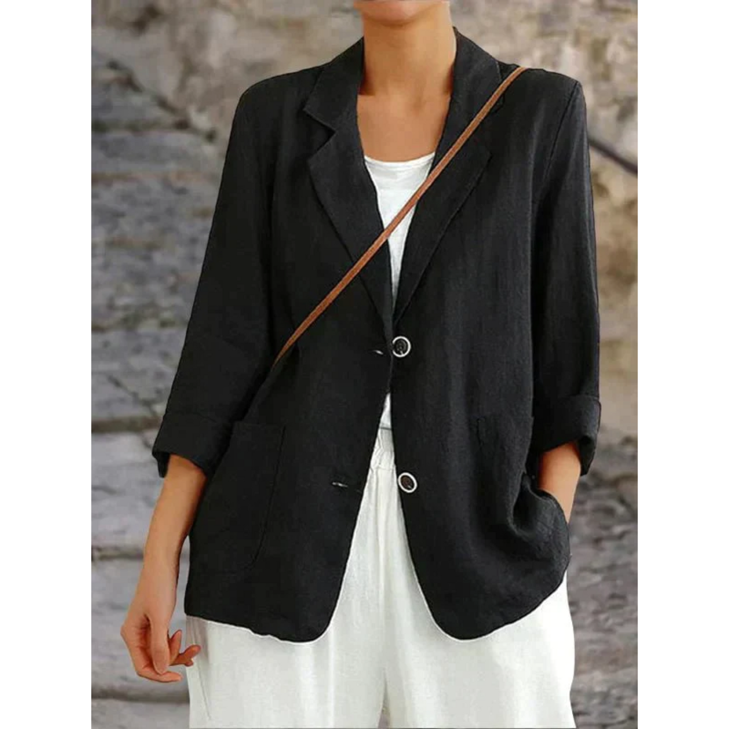 Blazer fluide léger à col à revers – Élégant, décontracté & polyvalent