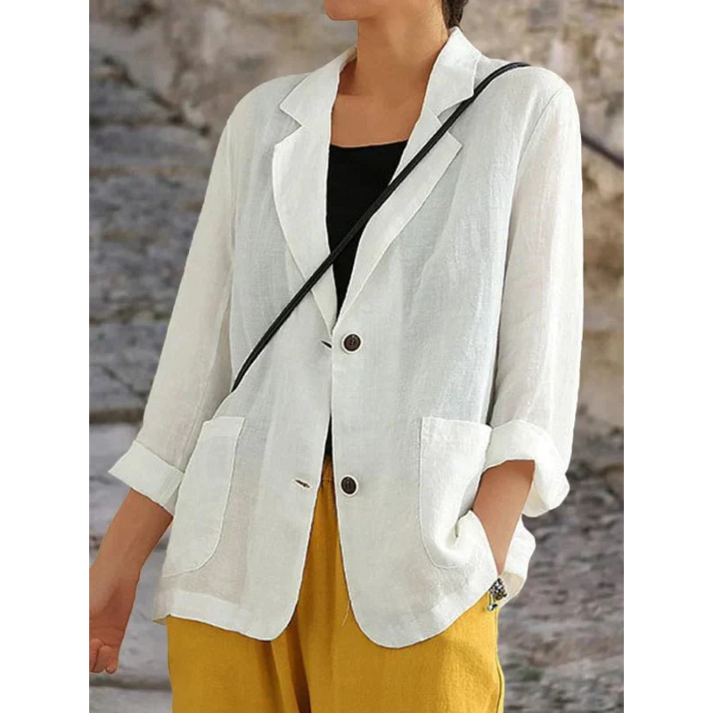Blazer fluide léger à col à revers – Élégant, décontracté & polyvalent