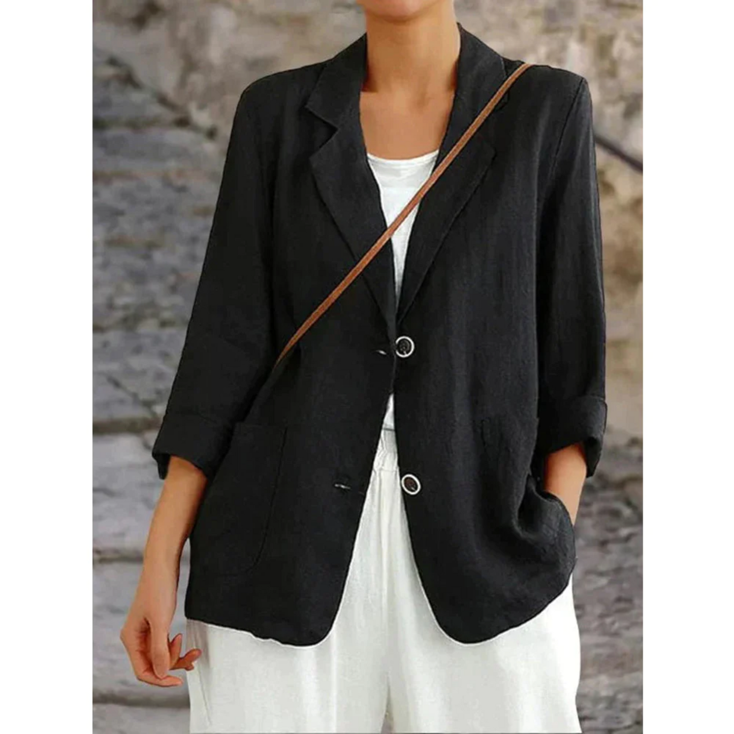 Blazer fluide léger à col à revers – Élégant, décontracté & polyvalent