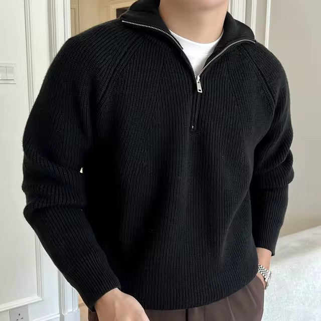 Pull Homme Quarter-Zip à Rayures | Confort et Style Moderne