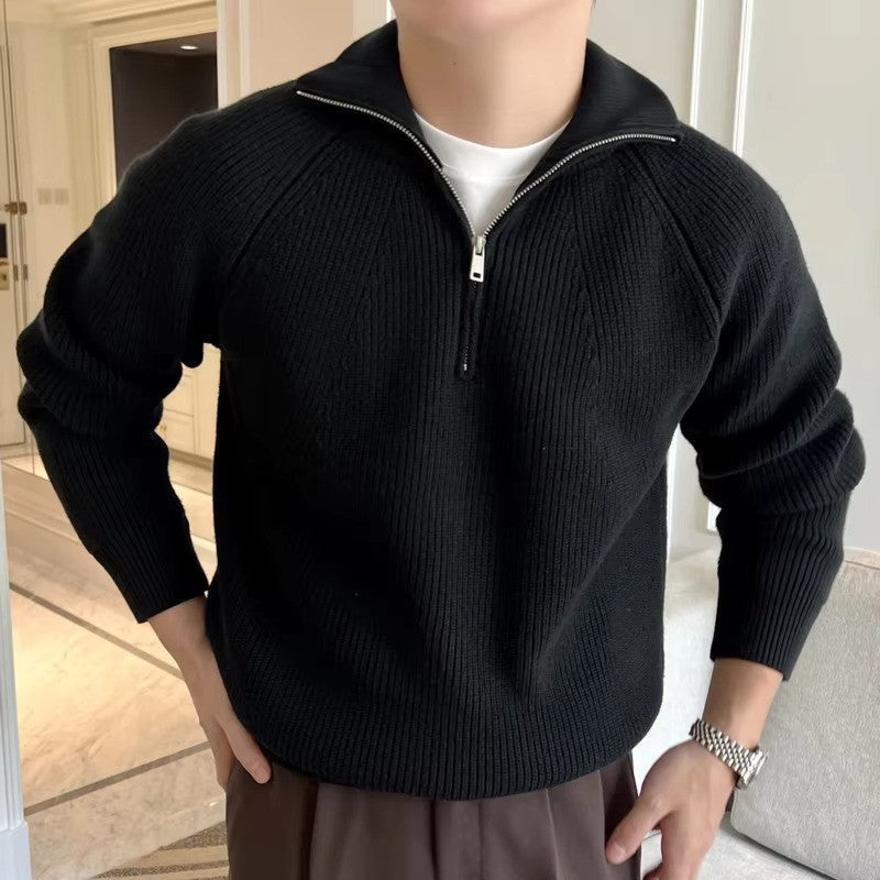 Pull Homme Quarter-Zip à Rayures | Confort et Style Moderne