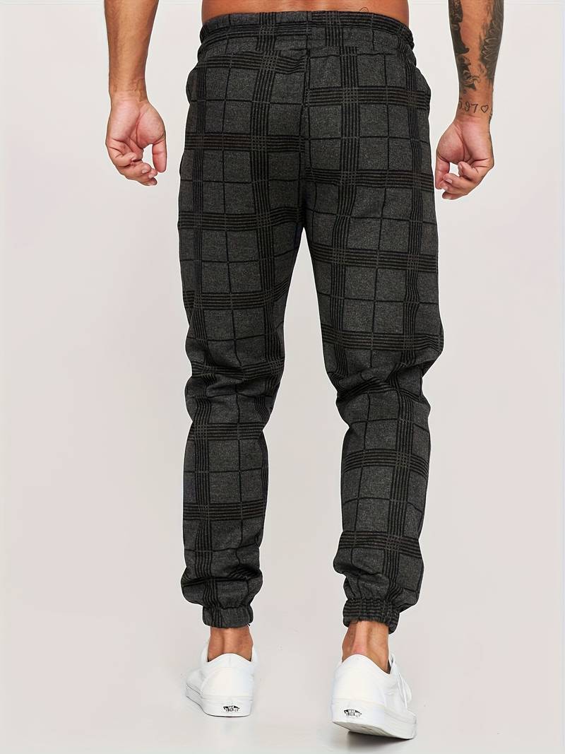 Leonard | Pantalon Homme Jogging à Carreaux avec Taille à Cordon