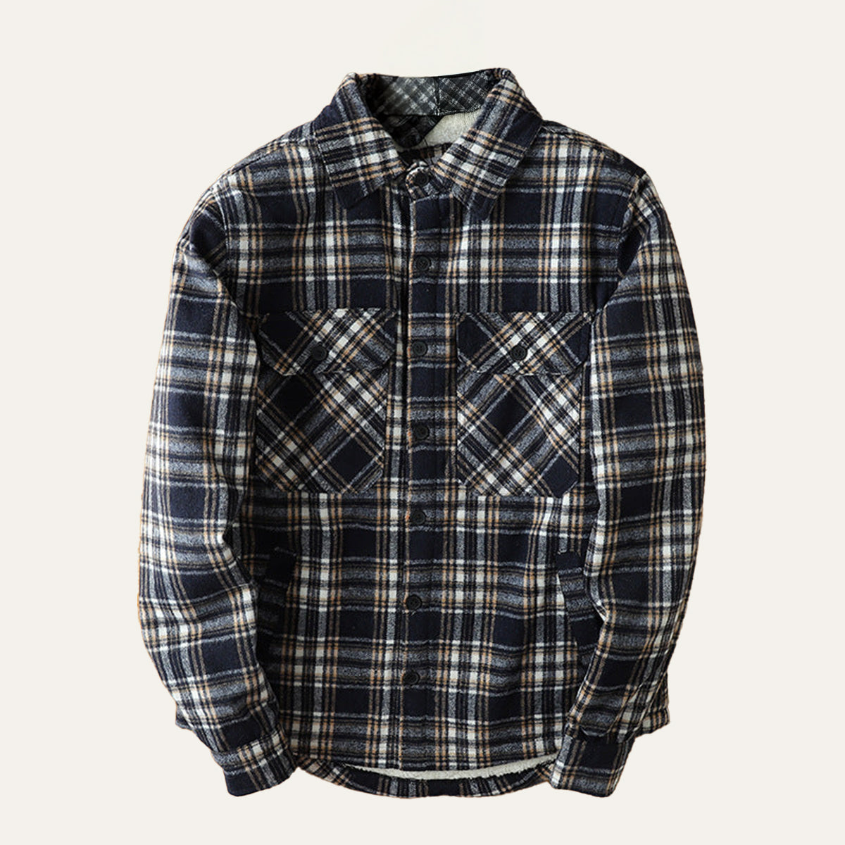 Surchemise Flannel Homme | Chemise à Carreaux Doublée Polaire Chaude