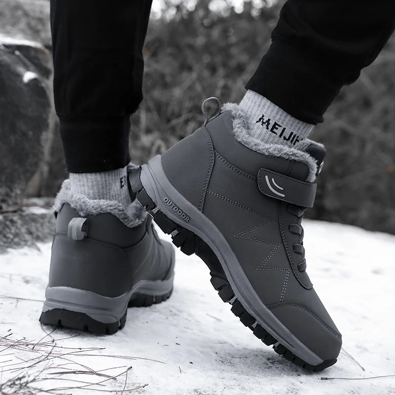 Bottes d’hiver rembourrées pour homme avec semelle crantée — chaleur, confort & adhérence