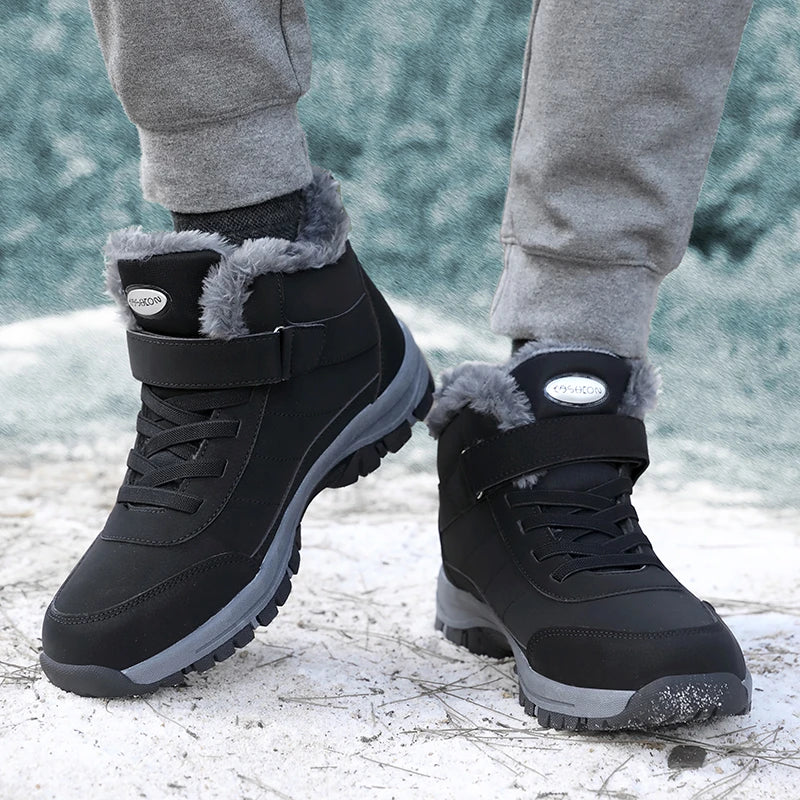 Bottes d’hiver rembourrées pour homme avec semelle crantée — chaleur, confort & adhérence