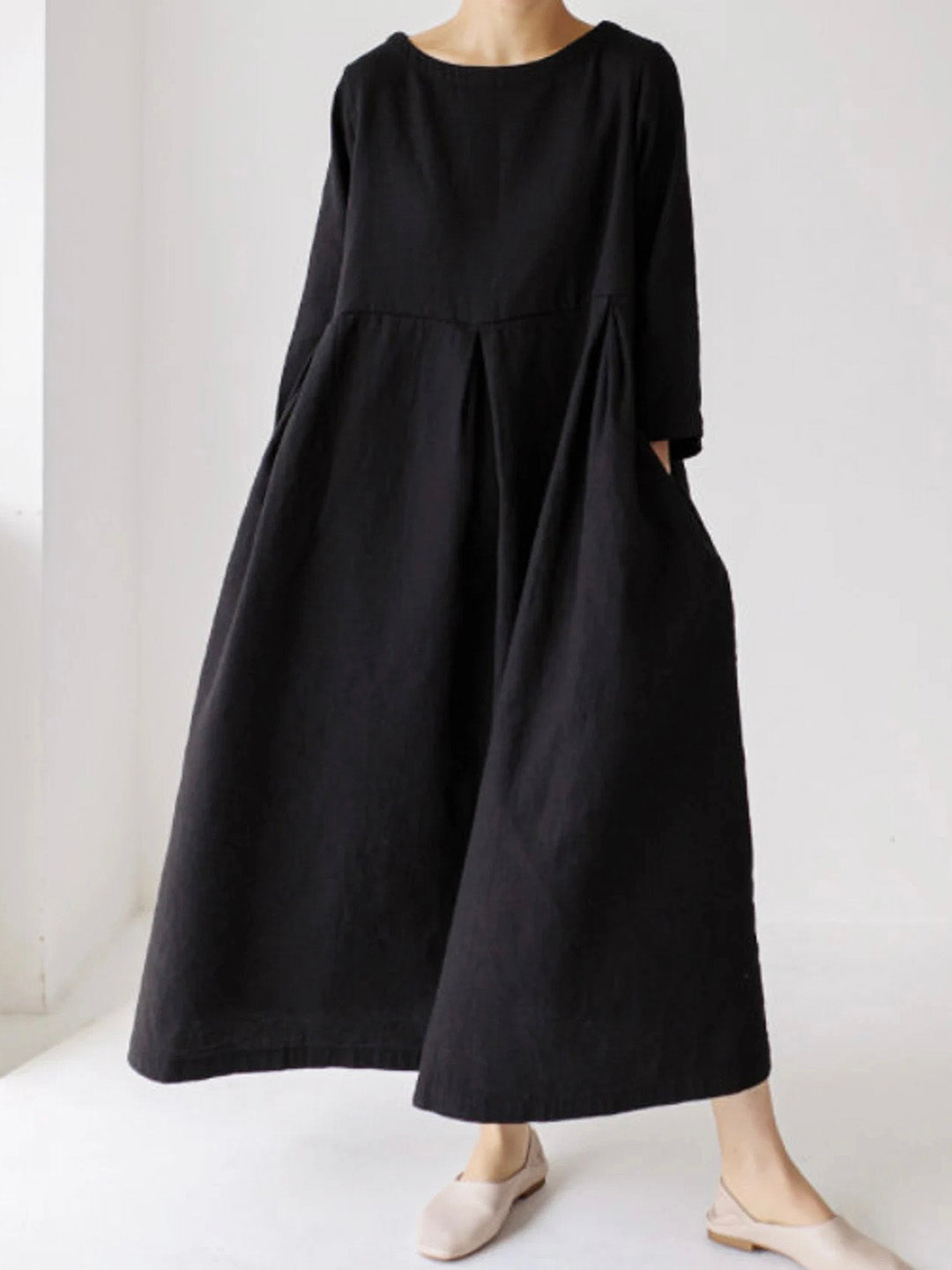 Capucine | Robe Longue Décontractée en Lin avec Poches pour un Style Chic et Aéré