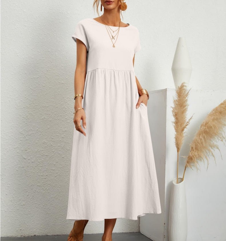 Robe d’été fluide avec poches – Confort, légèreté & élégance naturelle