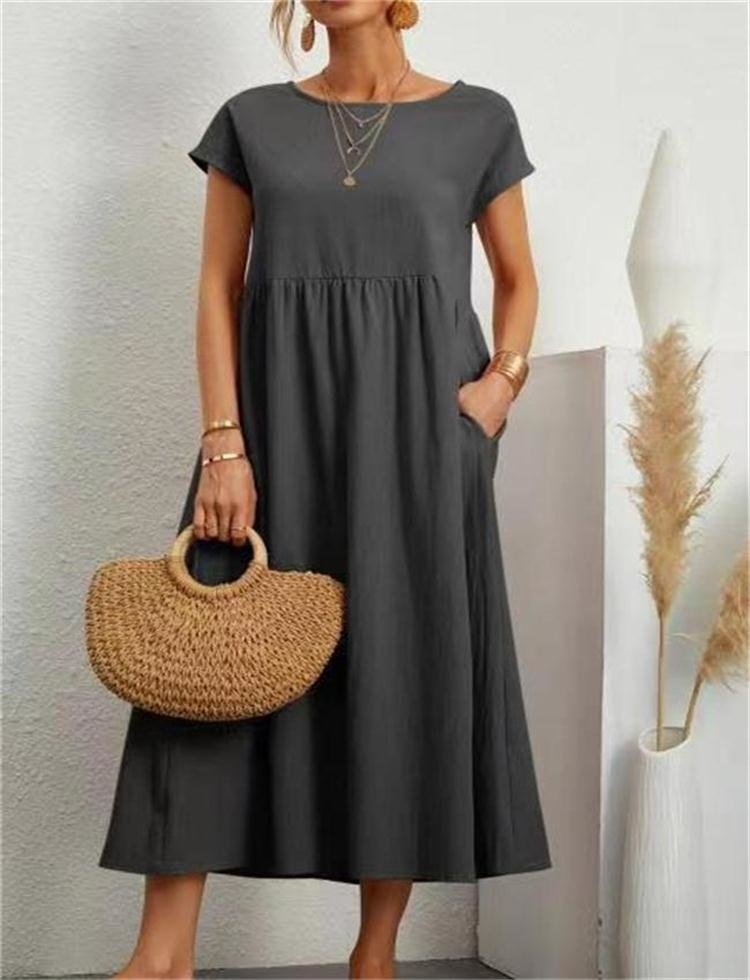 Robe d’été fluide avec poches – Confort, légèreté & élégance naturelle