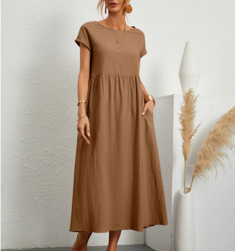 Robe d’été fluide avec poches – Confort, légèreté & élégance naturelle