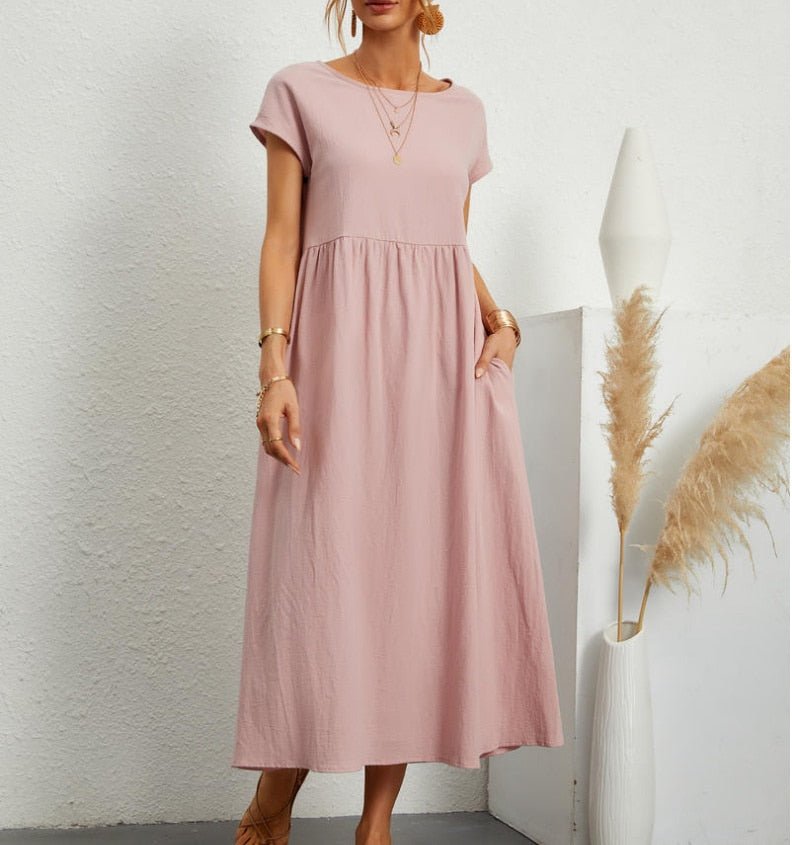 Robe d’été fluide avec poches – Confort, légèreté & élégance naturelle