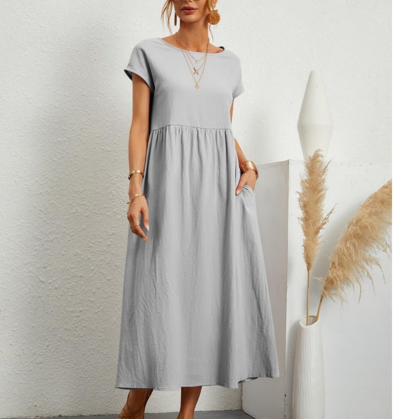 Robe d’été fluide avec poches – Confort, légèreté & élégance naturelle