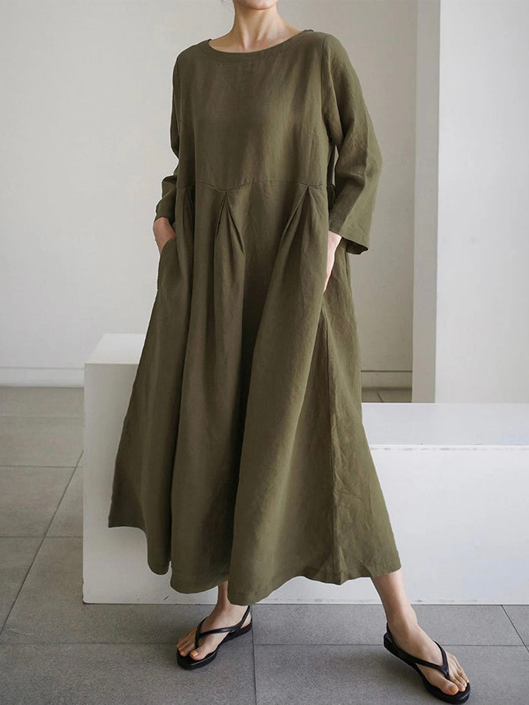 Capucine | Robe Longue Décontractée en Lin avec Poches pour un Style Chic et Aéré