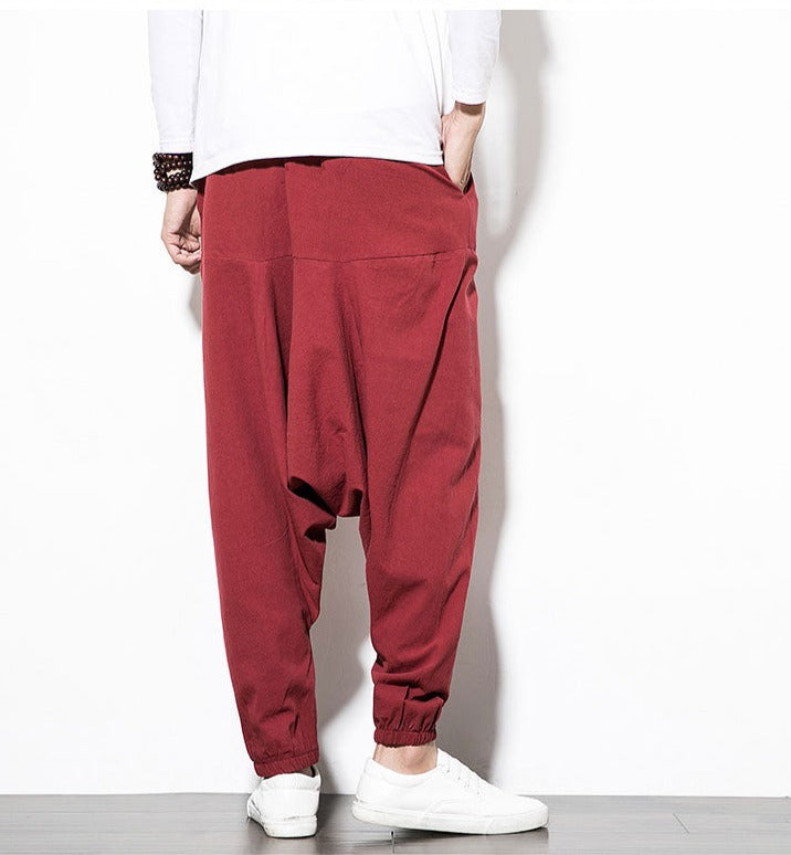 Angevin | Pantalon Jogger Homme Harem Fit Taille Élastique à Cordon, Style Baggy Moderne