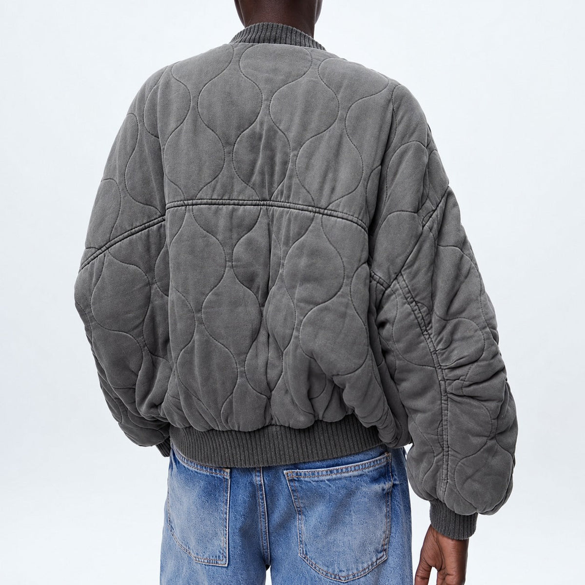 Veste matelassée femme | Veste oversize à boutons-pression et manches volumineuses
