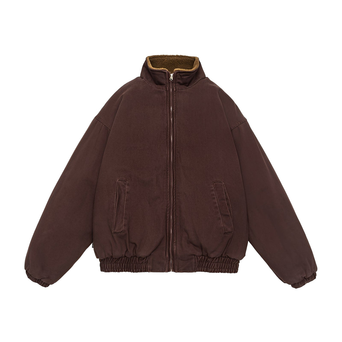 Veste homme | Veste décontractée oversize à col montant et fermeture zippée