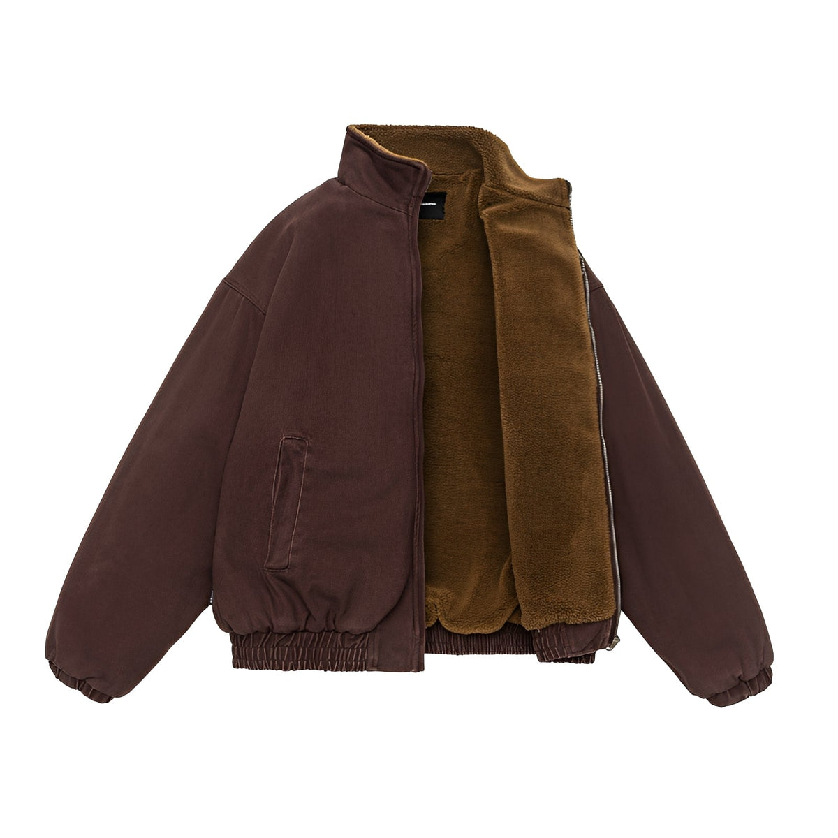Veste homme | Veste décontractée oversize à col montant et fermeture zippée